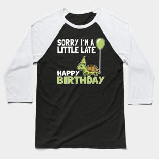 Funny Cute Turtle Birthday Gift Child Bday Present for Kids Baseball T-Shirt